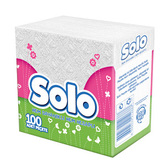 Салфетка столовая SOLO 30*30 1-но слойная Супер, белая 100 шт. (24шт/ящ)