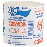 Бумага туалетная серая без гильзы ТМ Обухов (65 м) (48 шт/ящ) (1 шт)